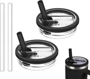2 Pack 30 oz Tumbler Flip Straw Lid Replacement Compatible for Stanley Quencher, Leak Proof Lid Replacement for 30 OZ Stanley H2.0 FlowState Tumbler,Spill Proof Splash Reusable (Black) 2 Pack 30 oz Tumbler Flip Straw Lid Replacement Compatible for Stanley Quencher, Leak Proof Lid Replacement for 30 OZ Stanley H2.0 FlowState Tumbler,Spill Proof Splash Reusable (Black)