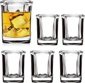 2 oz Glass Shot Glasses Set with Heavy Base, 6 Pack 2 oz Glass Shot Glasses Set with Heavy Base, 6 Pack