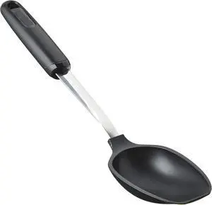Everyday 13-Inch Flat Edge Basting Spoon Heat Resistant Nylon Head (Safe to 400°F) with Stainless Steel Connection Safe for Nonstick & Ceramic Cookware, Durable Kitchen Spoon Everyday 13-Inch Flat Edge Basting Spoon Heat Resistant Nylon Head (Safe to 400°F) with Stainless Steel Connection Safe for Nonstick & Ceramic Cookware, Durable Kitchen Spoon