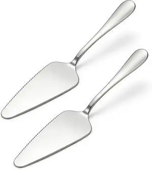 2-Piece Cake Server & Pie Cutter Set, Stainless Steel Triangle Spatula 2-Piece Cake Server & Pie Cutter Set, Stainless Steel Triangle Spatula