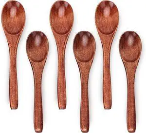 6pcs 6in Wooden Spoons, Soup Spoons Set, Small Wooden Utensils 6pcs 6in Wooden Spoons, Soup Spoons Set, Small Wooden Utensils