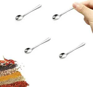 4 PCS Tiny Stainless Steel Spoons for Spices Jars, Mini Size 2.87", Cute Small Stainless Steel Condiment Spoons for Spices, Salt, Sugar, Pepper, Honey (4 PCS, 2.87", Silver) 4 PCS Tiny Stainless Steel Spoons for Spices Jars, Mini Size 2.87", Cute Small Stainless Steel Condiment Spoons for Spices, Salt, Sugar, Pepper, Honey (4 PCS, 2.87", Silver)
