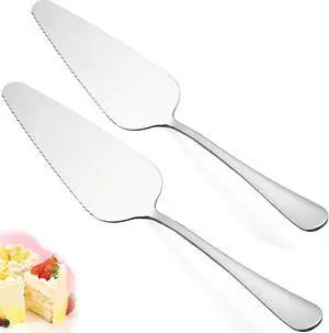 Cake Pie Server, 2 Pack Stainless Steel Pizza Pastry Cake Slicer Server Set, Cake Cutter with Serrated Edges for Kitchen, Restaurants, Wedding, Birthdays and Parties Cake Pie Server, 2 Pack Stainless Steel Pizza Pastry Cake Slicer Server Set, Cake Cutter with Serrated Edges for Kitchen, Restaurants, Wedding, Birthdays and Parties