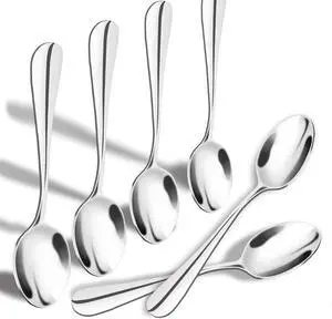 SONGZIMING Demitasse Espresso Spoons, Mini Coffee Spoon, 4.9 Inch Stainless Steel Small Spoons for Dessert, Tea,Set of 6 SONGZIMING Demitasse Espresso Spoons, Mini Coffee Spoon, 4.9 Inch Stainless Steel Small Spoons for Dessert, Tea,Set of 6