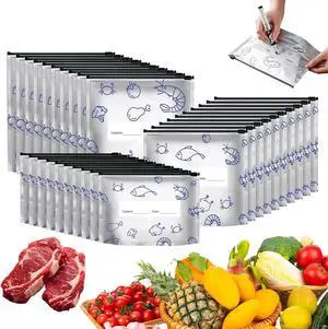30Pcs Aluminum Foil Storage Bags, Stand-Up Zipper Pouches with Leakproof Seal for Meat, Veggies, Snacks, and Freezer Storage 30Pcs Aluminum Foil Storage Bags, Stand-Up Zipper Pouches with Leakproof Seal for Meat, Veggies, Snacks, and Freezer Storage