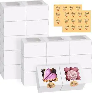 WINKIO Cookie Boxes with Window, Small Bakery Boxes for Dessert Pastry WINKIO Cookie Boxes with Window, Small Bakery Boxes for Dessert Pastry