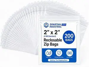 2 X 2 (200 Count) 2 Mil Clear Reclosable Zip Plastic Poly Bags 2 X 2 (200 Count) 2 Mil Clear Reclosable Zip Plastic Poly Bags