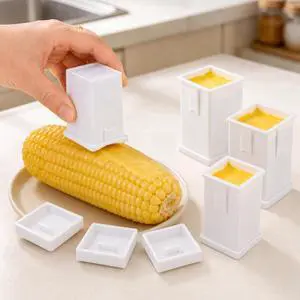 Boao 4 Pack Corn Cob Butter Spreader Holder Dispenser with Cover, Plastic Boao 4 Pack Corn Cob Butter Spreader Holder Dispenser with Cover, Plastic