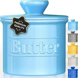 Ceramic Butter Crock with Lid for Countertop, Original French Butter Dish Ceramic Butter Crock with Lid for Countertop, Original French Butter Dish
