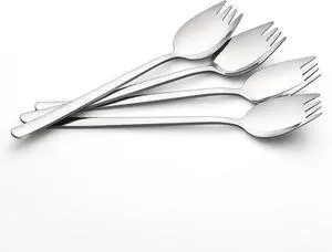 IQCWOOD 4-Pack 18/10 Stainless Steel Sporks, Salad Servers IQCWOOD 4-Pack 18/10 Stainless Steel Sporks, Salad Servers