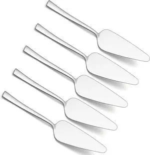 Pie Server Set of 5, E-far 8.9 Inch Stainless Steel Cake Server Cutter for Pastry Cheese Pizza, Serrated Edge with Square Handle, Mirror Polished & Dishwasher Safe Pie Server Set of 5, E-far 8.9 Inch Stainless Steel Cake Server Cutter for Pastry Cheese Pizza, Serrated Edge with Square Handle, Mirror Polished & Dishwasher Safe