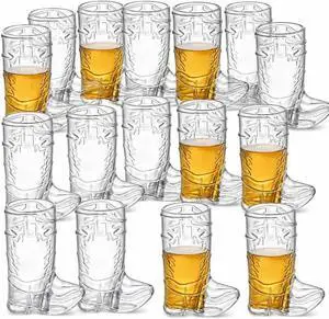 JoyServe 24 Mini Boot Shot Glasses, 1 oz Clear Plastic Shot Cups JoyServe 24 Mini Boot Shot Glasses, 1 oz Clear Plastic Shot Cups