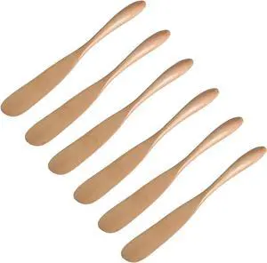 Wood Butter Knife Cheese Spreader 6.5", Set of 6, Restaurant Grade Wood Butter Knife Cheese Spreader 6.5", Set of 6, Restaurant Grade