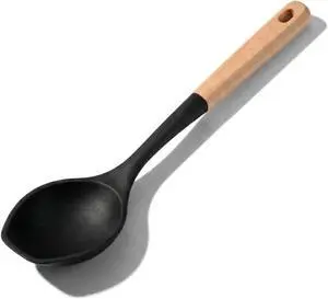 LorisArm Large Cooking Spoons. 12.5" Heat Resistant Silicone Serving Spoon, Nonstick Kitchen Utensils Wooden Handle Rubber Spoon for Mixing, Stiring,Baking,Scooping and Scraping. LorisArm Large Cooking Spoons. 12.5" Heat Resistant Silicone Serving Spoon, Nonstick Kitchen Utensils Wooden Handle Rubber Spoon for Mixing, Stiring,Baking,Scooping and Scraping.