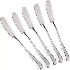 Colorsheng Set of 5 Stainless Steel Butter Knife, Butter applicator, Breakfast Spreads,soft cheeses and jam Colorsheng Set of 5 Stainless Steel Butter Knife, Butter applicator, Breakfast Spreads,soft cheeses and jam