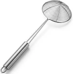 13.7-inch Spider Strainer Skimmer Stainless Steel Pasta Strainer Spoon for Cooking and Frying, Wire Skimmer Ladle Kitchen Utensils Fryer Scoop Spoon. 13.7-inch Spider Strainer Skimmer Stainless Steel Pasta Strainer Spoon for Cooking and Frying, Wire Skimmer Ladle Kitchen Utensils Fryer Scoop Spoon.