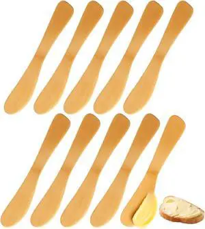 JapanBargain 3793, 10-Pack Bamboo Butter Spreaders, Wooden Spreader Knives for Cheese, Jam, Jelly, Peanut Butter, Condiments JapanBargain 3793, 10-Pack Bamboo Butter Spreaders, Wooden Spreader Knives for Cheese, Jam, Jelly, Peanut Butter, Condiments