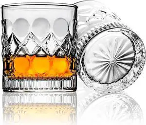 PARACITY Whiskey Glasses Set of 2, Old Fashioned Rocks Cocktail Glasses PARACITY Whiskey Glasses Set of 2, Old Fashioned Rocks Cocktail Glasses