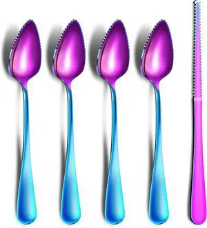 Grapefruit Spoons & Grapefruit Knife, Stainless Steel Grapefruit Utensil Grapefruit Spoons & Grapefruit Knife, Stainless Steel Grapefruit Utensil