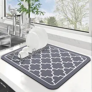 Dish Drying Mat Absorbent Dish Drying Mats for Kitchen Counter 15"x 18" Dish Drying Mat Absorbent Dish Drying Mats for Kitchen Counter 15"x 18"