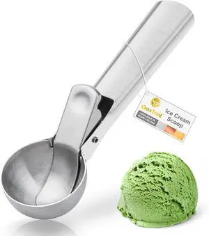 Premium Ice Cream Scoop with Trigger Ice Cream Scooper Stainless Steel, Heavy Duty Metal Icecream Scoop Spoon Dishwasher Safe, Perfect for Frozen Yogurt, Gelatos, Sundaes, Medium Silver Premium Ice Cream Scoop with Trigger Ice Cream Scooper Stainless Steel, Heavy Duty Metal Icecream Scoop Spoon Dishwasher Safe, Perfect for Frozen Yogurt, Gelatos, Sundaes, Medium Silver
