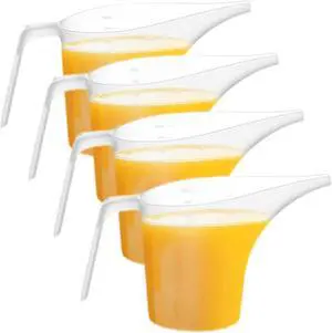 4 Pack Plastic Funnel Pitcher,Measuring Cup with Long Spout,Large Capacity Easy Pour Cup,Perfect for Bakeware Mold,Oils,Watering Plants(1000ml) 4 Pack Plastic Funnel Pitcher,Measuring Cup with Long Spout,Large Capacity Easy Pour Cup,Perfect for Bakeware Mold,Oils,Watering Plants(1000ml)