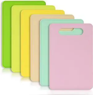 Luckyiren Plastic Cutting Board Set, 6-Piece Kitchen Cutting Mats, BPA-Free Luckyiren Plastic Cutting Board Set, 6-Piece Kitchen Cutting Mats, BPA-Free