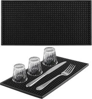 Ninsula 2 Pack Bar Mat, 6" x 12" Bar Mats for Countertop, Non Slip Spill Proof Service Mat, Rubber Dish Drying Mat for Coffee Bar, Bartending, Home Kitchen & Restaurant Ninsula 2 Pack Bar Mat, 6" x 12" Bar Mats for Countertop, Non Slip Spill Proof Service Mat, Rubber Dish Drying Mat for Coffee Bar, Bartending, Home Kitchen & Restaurant