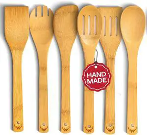 WOODLANDS USA Wooden Spoons for Cooking set of 6 Premium Wooden Utensil set for everyday use Versatile Cooking utensils set safe for nonstick pans Durable wooden spoon kitchen utensils set WOODLANDS USA Wooden Spoons for Cooking set of 6 Premium Wooden Utensil set for everyday use Versatile Cooking utensils set safe for nonstick pans Durable wooden spoon kitchen utensils set
