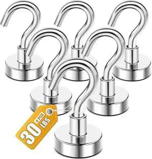 DIYMAG Magnetic Hooks, 30lbs 6pcs Cruise Cabin Essentials Heavy Duty N52 DIYMAG Magnetic Hooks, 30lbs 6pcs Cruise Cabin Essentials Heavy Duty N52
