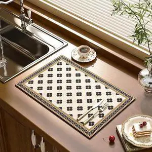 Dish Drying Mat, Coffee Bar Mats for Countertop, Cabinet Mats Dish Drying Mat, Coffee Bar Mats for Countertop, Cabinet Mats