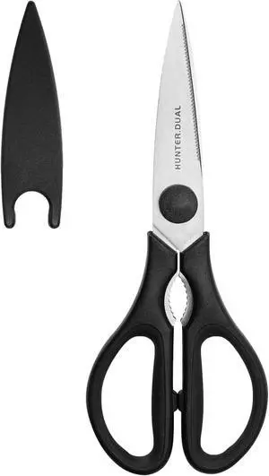 Kitchen Scissors for Food, HUNTER.DUAL Heavy Duty Come Apart Poultry Shears for Cooking, All Purpose for Cutting Chicken, Meat, Fish & Vegetables (Black, 8.35 Inch) Kitchen Scissors for Food, HUNTER.DUAL Heavy Duty Come Apart Poultry Shears for Cooking, All Purpose for Cutting Chicken, Meat, Fish & Vegetables (Black, 8.35 Inch)
