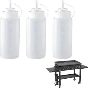 Squirt Bottles Compatible with Blackstone Grill - 16 OZ Empty Squeeze Bottles with Cap, Non-Leakage, Squeeze Bottle for Water, Oil, Sauces, BBQ Griddle Accessories for Cooking and Basting, 3 Pack Squirt Bottles Compatible with Blackstone Grill - 16 OZ Empty Squeeze Bottles with Cap, Non-Leakage, Squeeze Bottle for Water, Oil, Sauces, BBQ Griddle Accessories for Cooking and Basting, 3 Pack