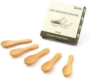 2.3 Inch Tiny Wooden Spoons (5 Pcs) Handmade Mini Spoon for Condiments, Sauces, Salt, Sugar, Spices, Dips, Seasonings, Herbs, Garnishes 2.3 Inch Tiny Wooden Spoons (5 Pcs) Handmade Mini Spoon for Condiments, Sauces, Salt, Sugar, Spices, Dips, Seasonings, Herbs, Garnishes