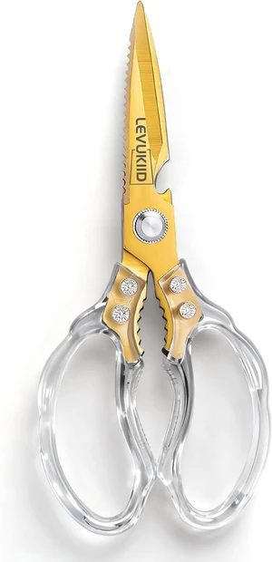 Rust-Resistant Kitchen Scissors, Transparent and Stylish Handle, Suitable For Cutting Various Foods and Their Packaging, Suitable For Large Hands,Colorful Blade Rust-Resistant Kitchen Scissors, Transparent and Stylish Handle, Suitable For Cutting Various Foods and Their Packaging, Suitable For Large Hands,Colorful Blade