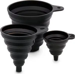 3 Sizes of Kitchen Funnel Set, Food Grade Funnels for Filling Bottles, Premium Silicone Collapsible Funnel for Transferring Liquid, Powder Transfer, Large Wide Mouth Canning Funnel, Small Funnel, HPWT 3 Sizes of Kitchen Funnel Set, Food Grade Funnels for Filling Bottles, Premium Silicone Collapsible Funnel for Transferring Liquid, Powder Transfer, Large Wide Mouth Canning Funnel, Small Funnel, HPWT