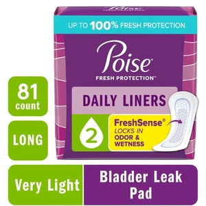 Daily Incontinence Panty Liners, 2 Drop Very Light Absorbency, Long, 81 Count Daily Incontinence Panty Liners, 2 Drop Very Light Absorbency, Long, 81 Count