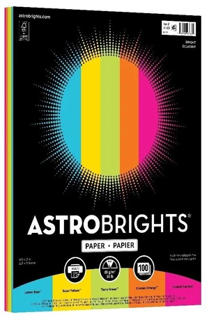 8.5 x 11 Color Paper, 24 lb 89 Gsm, 5 Colors Assorted, 100 Sheets, Bright 8.5 x 11 Color Paper, 24 lb 89 Gsm, 5 Colors Assorted, 100 Sheets, Bright