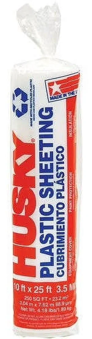 3.5 Mil Clear Plastic Sheeting, 10 ft x 25 ft, Heavy Duty, Multipurpose 3.5 Mil Clear Plastic Sheeting, 10 ft x 25 ft, Heavy Duty, Multipurpose
