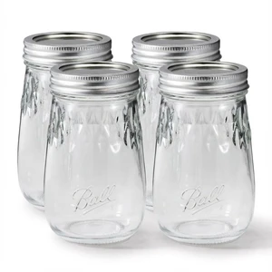 16 oz Mason Jar Drinking Gllasses 4-Pack with Lids for Canning Storage and DIY 16 oz Mason Jar Drinking Gllasses 4-Pack with Lids for Canning Storage and DIY