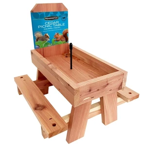Red Picnic Table Squirrel Feeder for Corn Nuts and Seeds Outdoor Wildlife Red Picnic Table Squirrel Feeder for Corn Nuts and Seeds Outdoor Wildlife