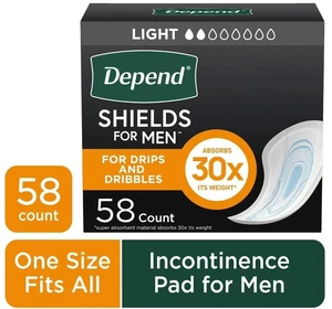 Incontinence Pads for Men Light Absorbency Bladder Control Pads 58 Count Incontinence Pads for Men Light Absorbency Bladder Control Pads 58 Count