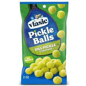 Pickle Balls, Dill Pickle Corn Puffs, Pickleball Gifts, 2 oz. Pickle Balls, Dill Pickle Corn Puffs, Pickleball Gifts, 2 oz.
