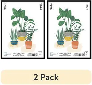 (2 pack) Mainstays 18 x 24 Poster Frame, Black (2 pack) Mainstays 18 x 24 Poster Frame, Black