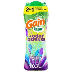 Gain Laundry Scent Beads, Odor Defense 2-in-1 In-Wash Scent Booster, Super Fresh Blast Scent, 10.7 oz Gain Laundry Scent Beads, Odor Defense 2-in-1 In-Wash Scent Booster, Super Fresh Blast Scent, 10.7 oz