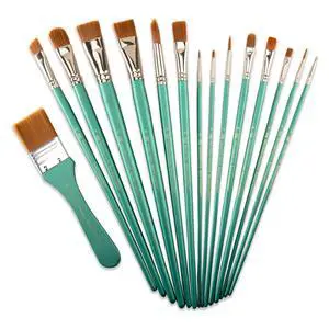 Royal & Langnickel Assorted Shapes Brown Taklon All Media Art Brushes 15 Pieces Royal & Langnickel Assorted Shapes Brown Taklon All Media Art Brushes 15 Pieces