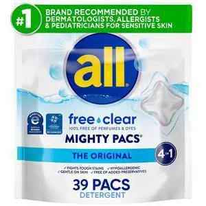 all free clear MIGHTY PACS The Original Laundry Detergent Pacs for Sensitive Skin, 39 Count all free clear MIGHTY PACS The Original Laundry Detergent Pacs for Sensitive Skin, 39 Count