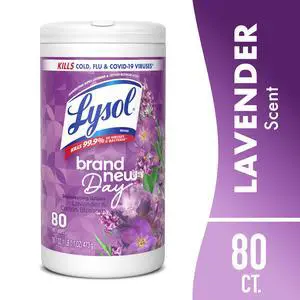 Lysol Disinfecting Wipes, All Purpose Cleaner, Multi Surface Antibacterial Cleaning Wipes, Cleaning Supplies, Lavender & Cotton Blossom Scent, 80 Count Lysol Disinfecting Wipes, All Purpose Cleaner, Multi Surface Antibacterial Cleaning Wipes, Cleaning Supplies, Lavender & Cotton Blossom Scent, 80 Count