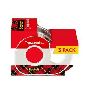 Scotch Transparent Tape Dispenser Tape, Clear, 3/4 in x 300 in, 3 Dispensers-Fastest Shipping Scotch Transparent Tape Dispenser Tape, Clear, 3/4 in x 300 in, 3 Dispensers-Fastest Shipping