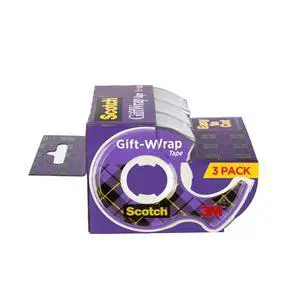 Scotch Gift Wrap Tape Dispensers, Satin Finish, 3/4 in. x 325 in., 3 Count-Fastest Shipping Scotch Gift Wrap Tape Dispensers, Satin Finish, 3/4 in. x 325 in., 3 Count-Fastest Shipping